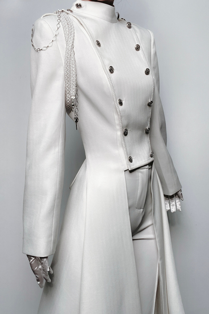 【12月29日予約締切】エターナルナイトプリンスダブルブレストゴシックロングテールコート＋ショルダーチェーンアクセサリー