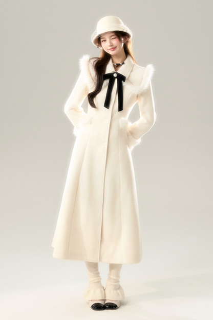 Big Fur Collar Long Coat