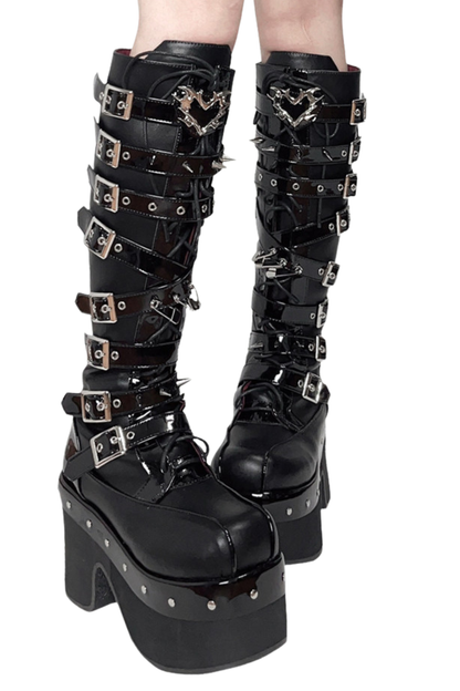 Dark Belt Design Boots