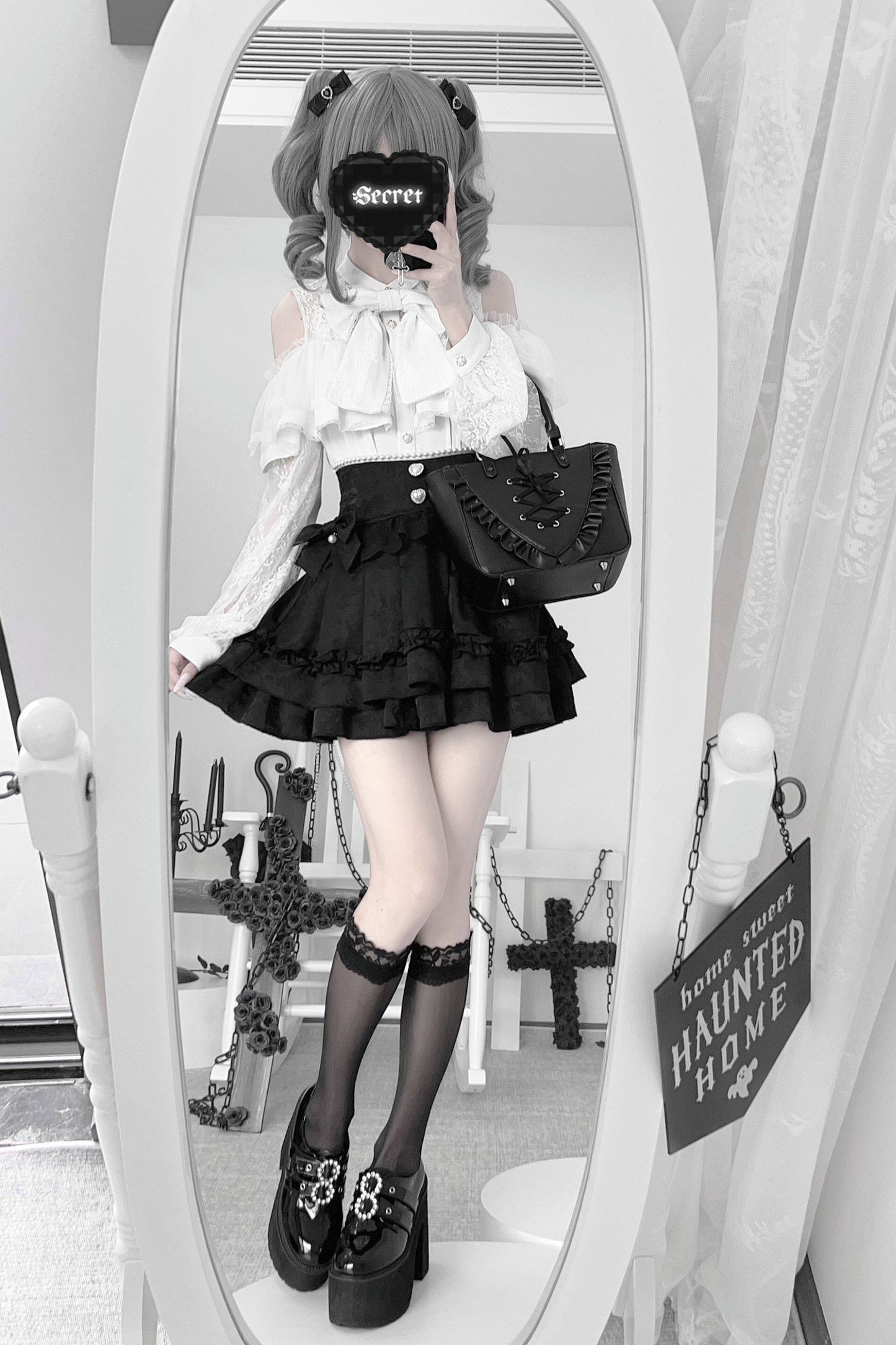 ダークキュートティアードスカート