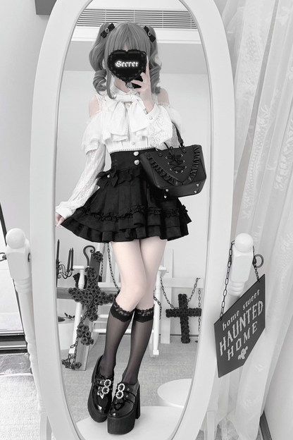 ダークキュートティアードスカート