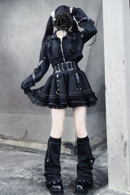 ダークサブカルスポーティジャケット+スカート