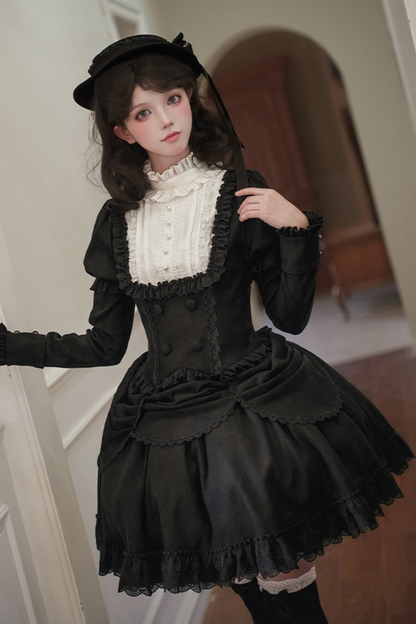 [Reservations] Classical Top + Curtain Skirt + Ribbon Collar + Hat