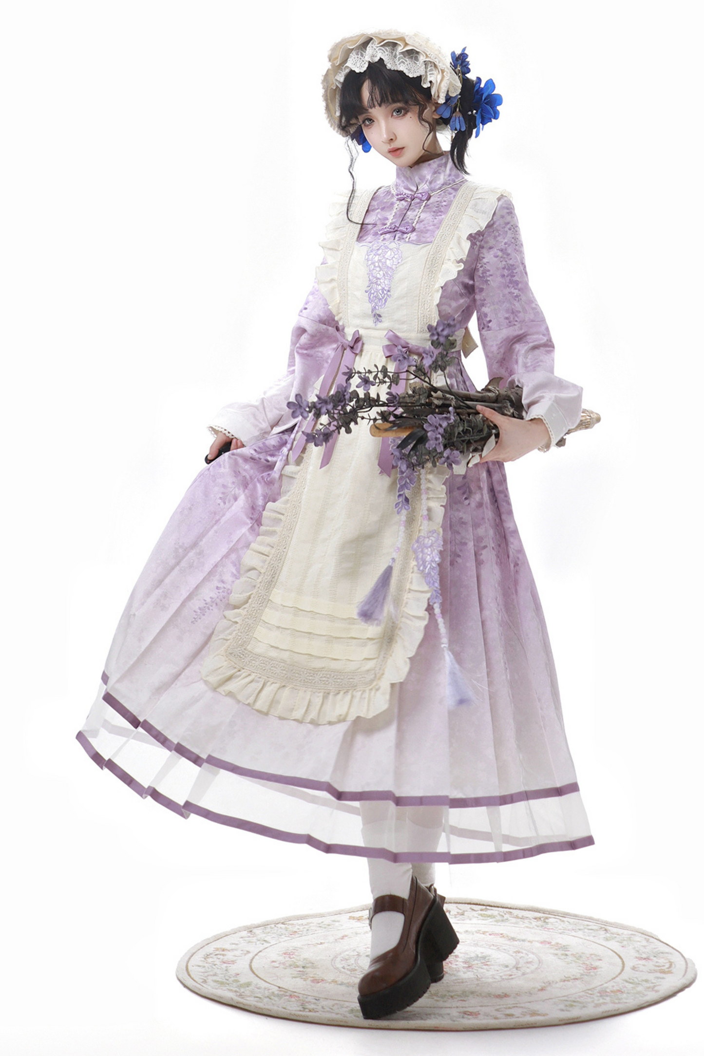 Chinese Ethnic Elegant Sweet Dress + Apron