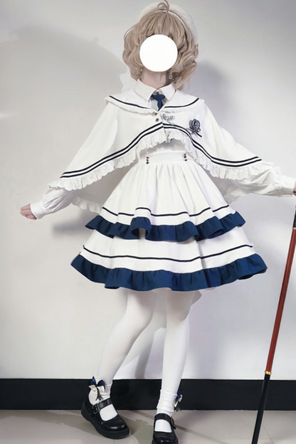 College Style Lolita Dress + Cape