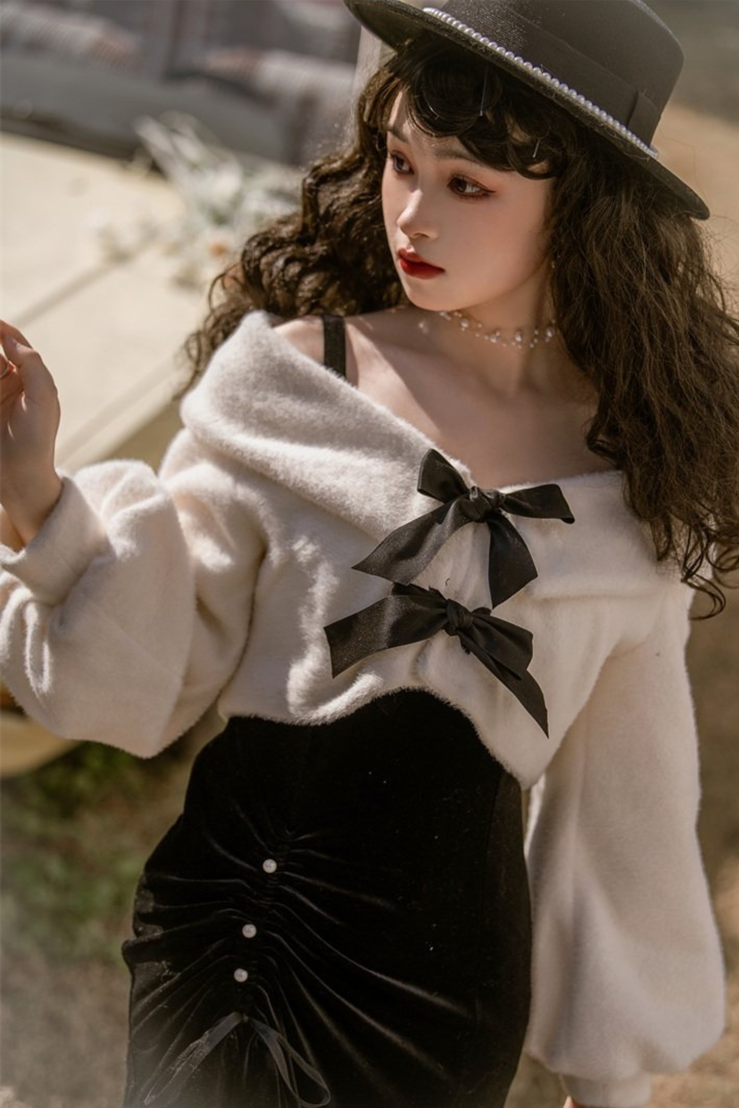 Mermaid Asymmetrical Camisole Dress + Ribbon Jacket