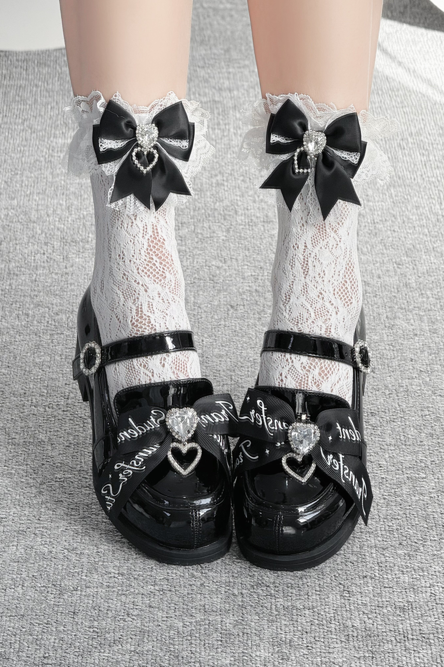 Ribbon Lace-Up Mary Jane Shoes
