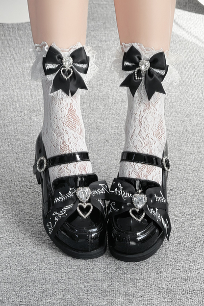 Ribbon Lace-Up Mary Jane Shoes
