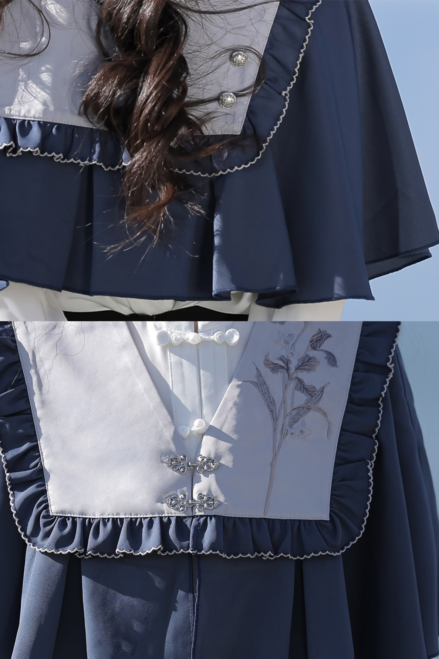 Train Book Fragrance China Top + Shawl + Skirt