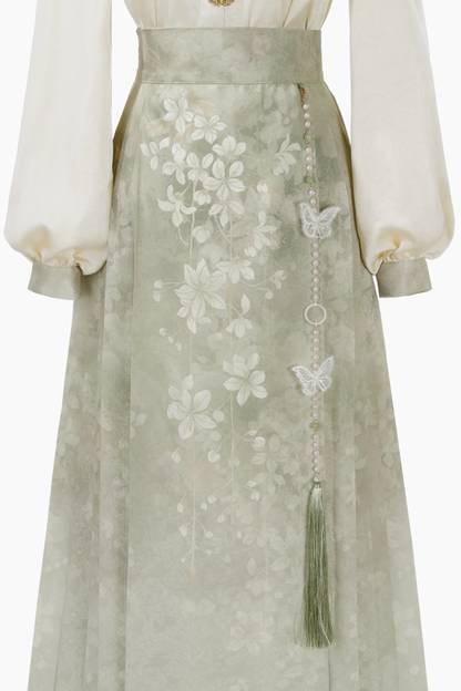 Jasmine Rain Long Sleeve Shirt + Elegant Skirt