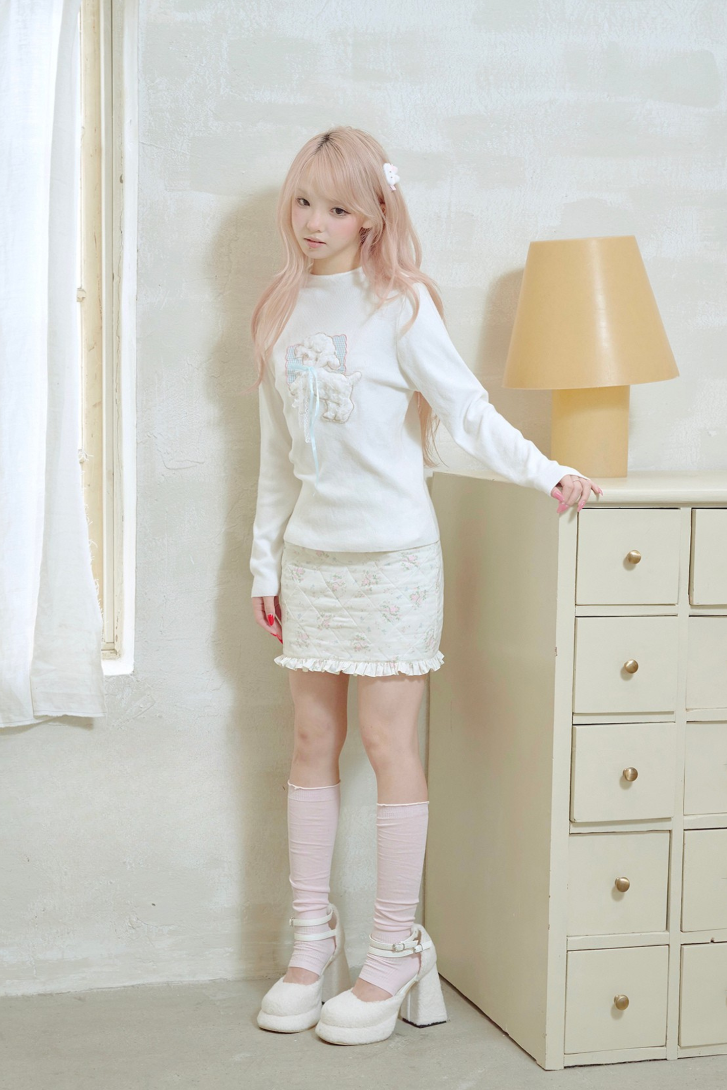 Sweet Lamb Ribbon Tight Top