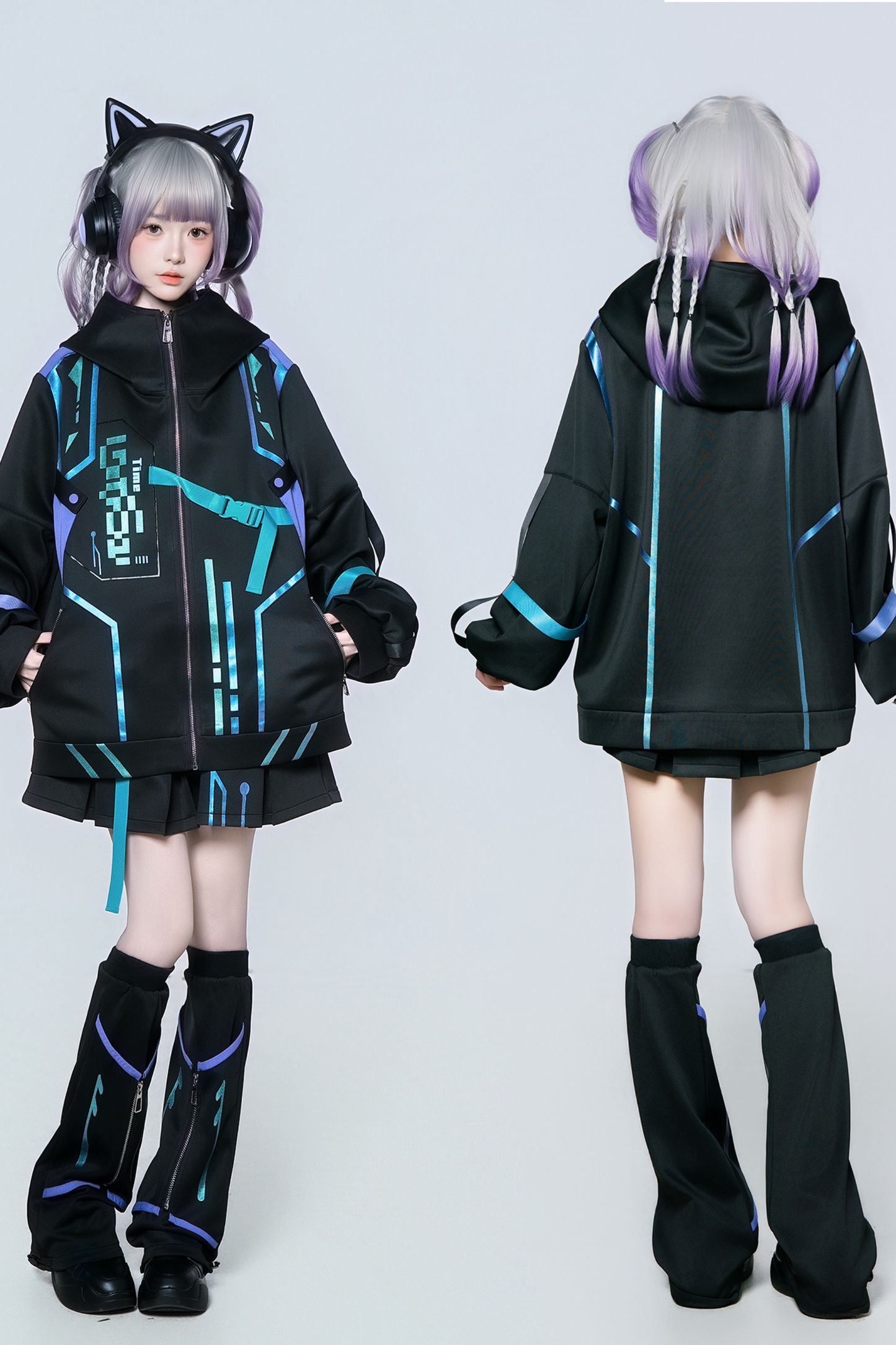 オーバーロードアニメガールジャケット+スカート＋レッグカバー