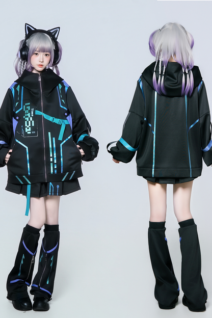 オーバーロードアニメガールジャケット+スカート＋レッグカバー