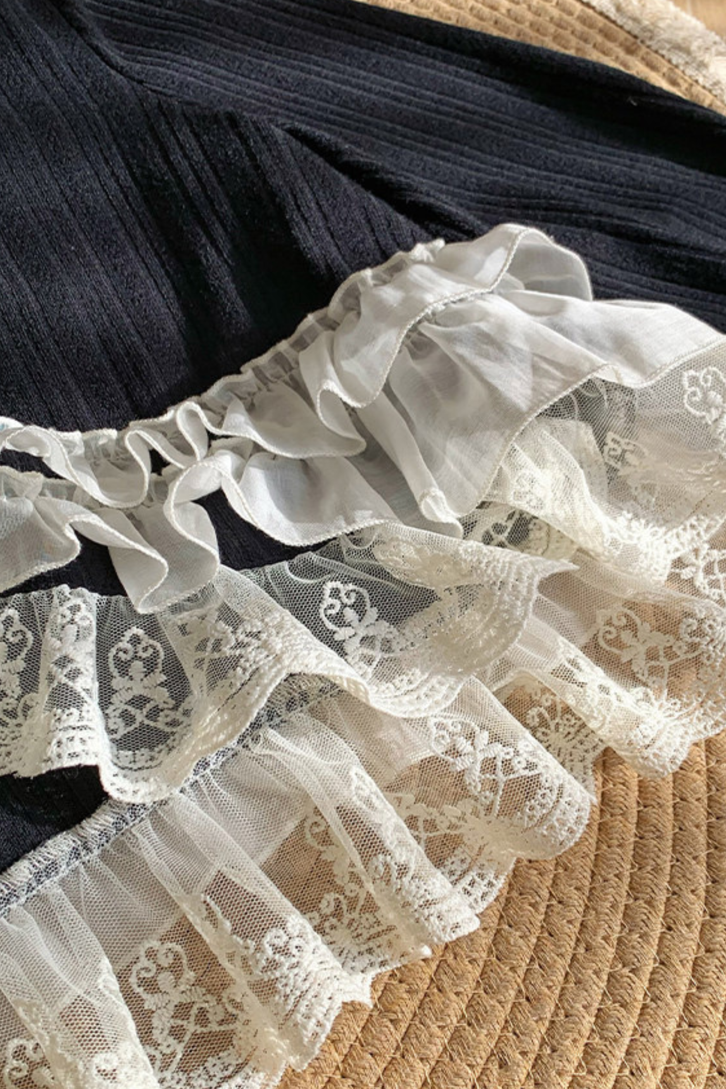 レーストリムニットカーディガン