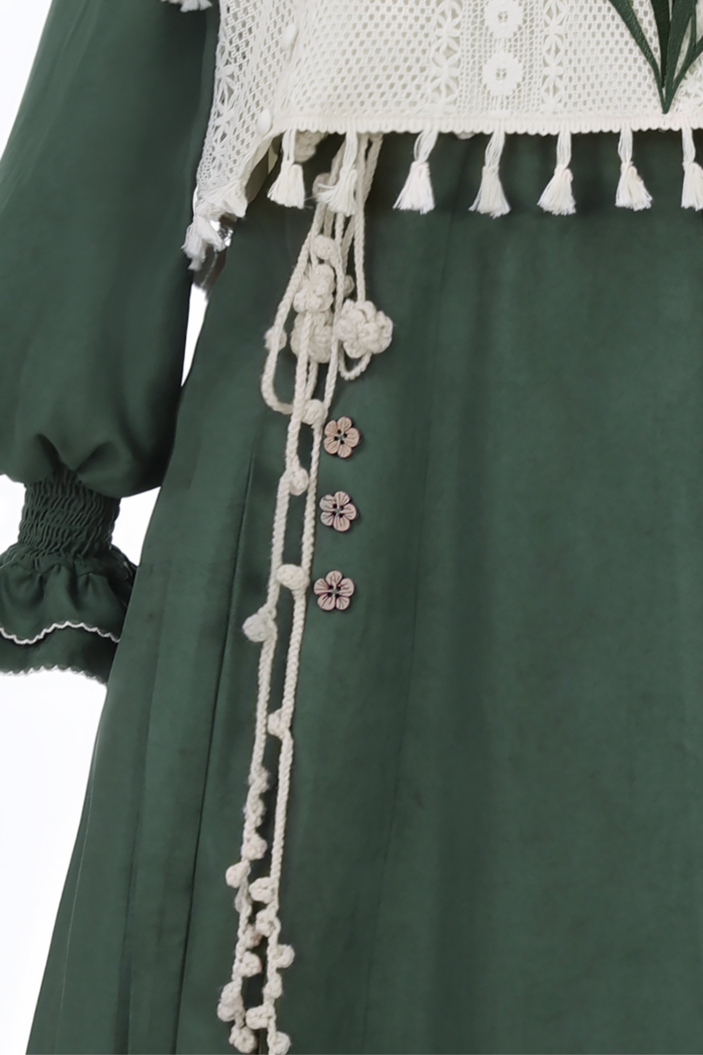 Dark green retro dress + vest