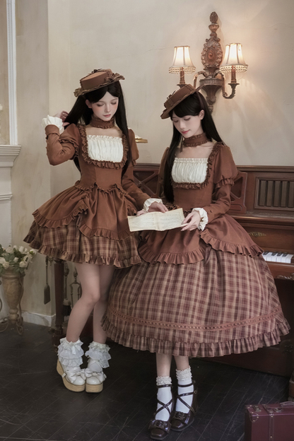 スイートチェックドールドレス＋2WAYリボン＋リボン＋ハット