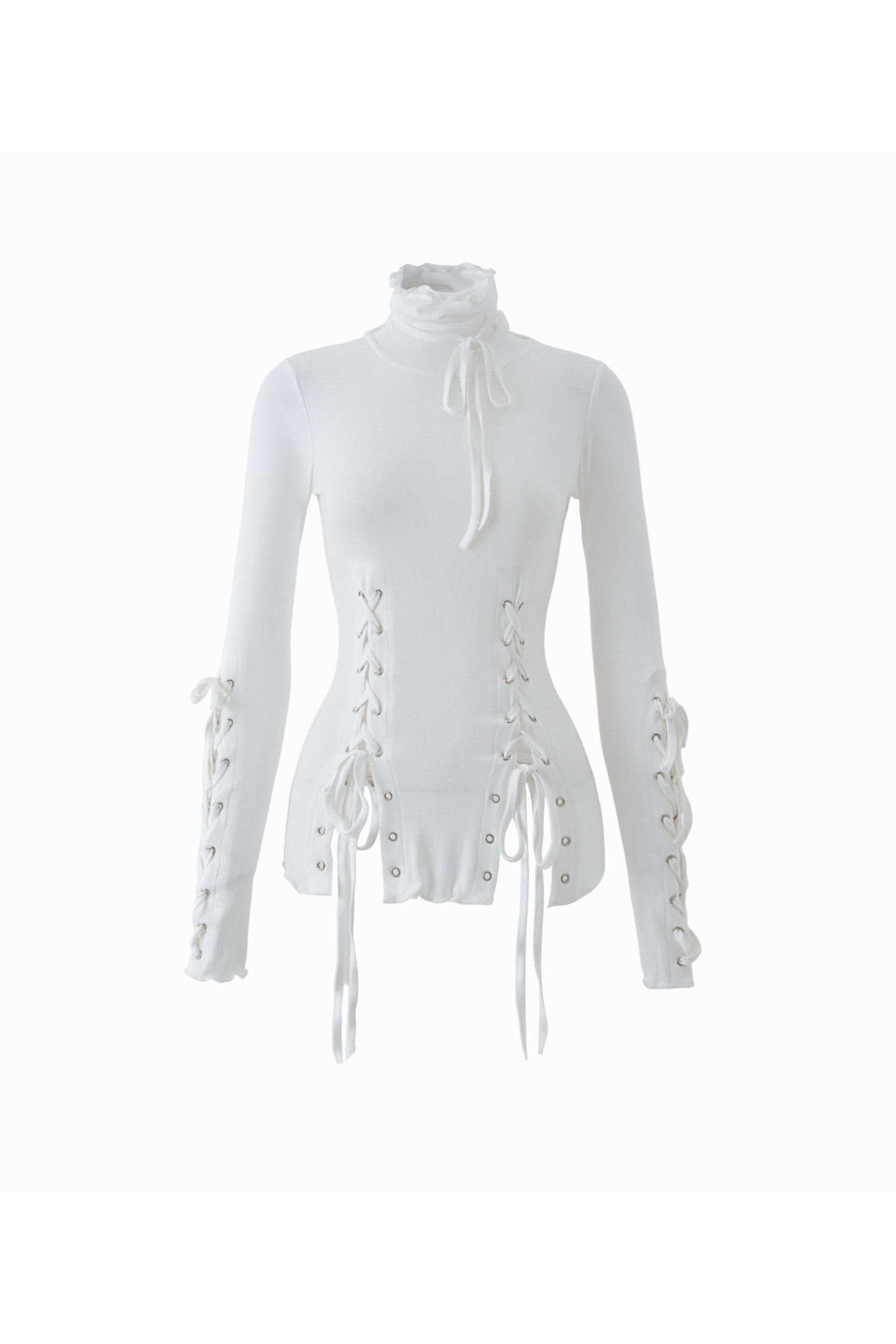 パンチングストラップスリットトップス