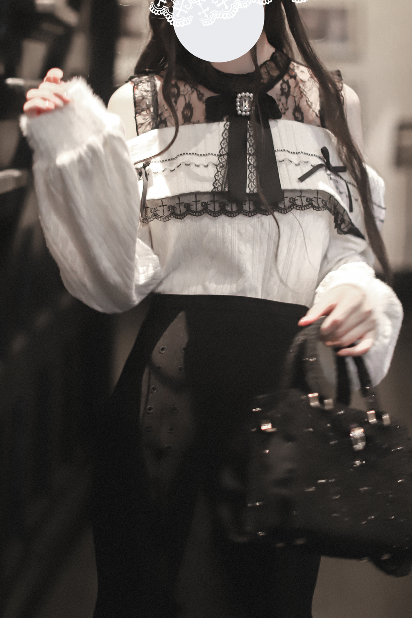 リボンニットオフショル＋マーメイドスカート＋ショートスカート＋リボン