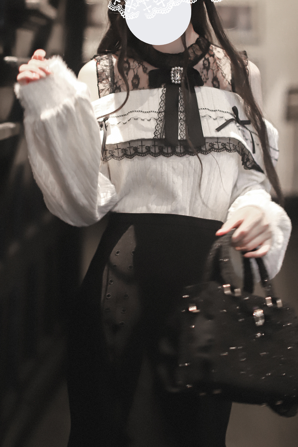 リボンニットオフショル＋マーメイドスカート＋ショートスカート＋リボン