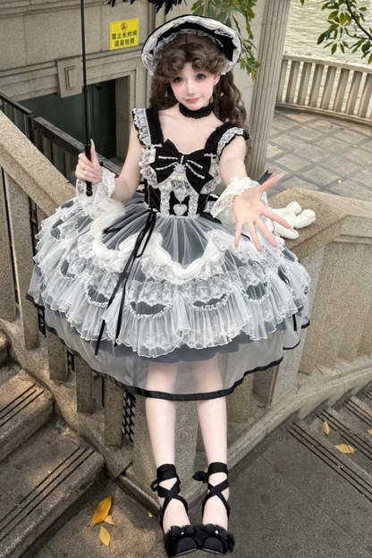 スイートフリルケーキロリータドレス