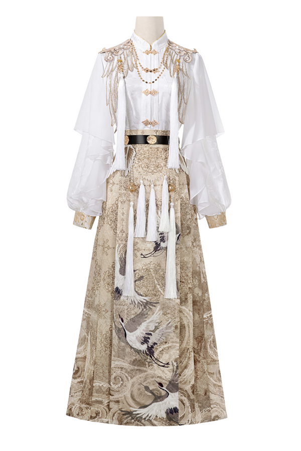 Retro China Blouse + Long Skirt