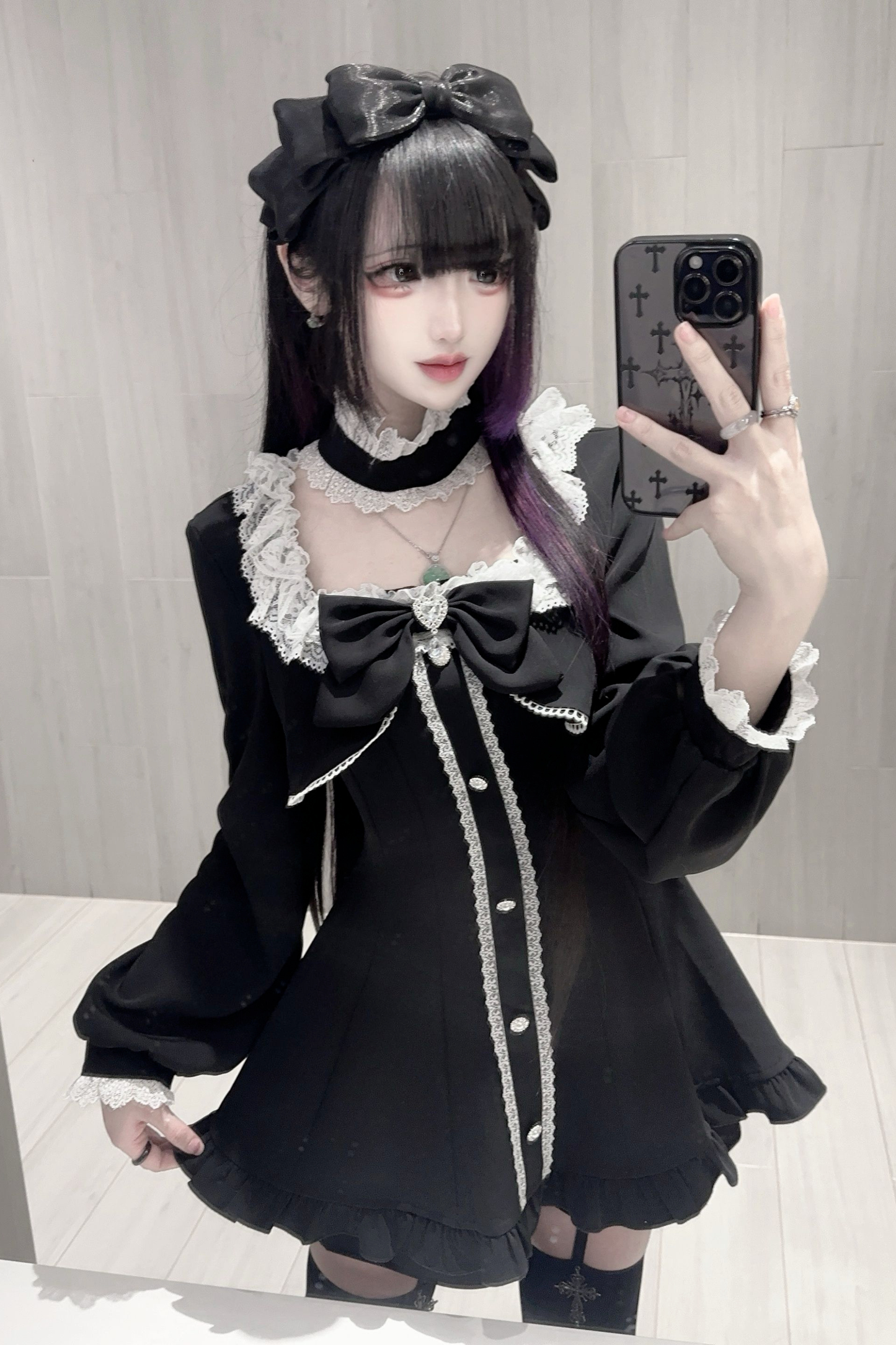 地雷フレアフェイクツーピースワンピース