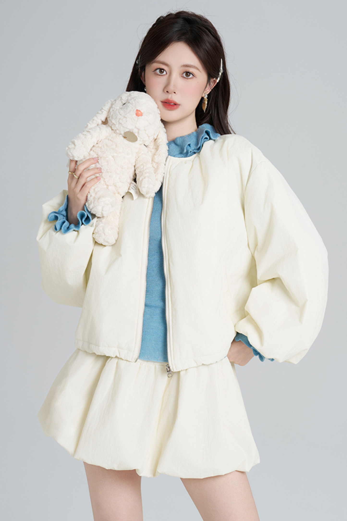 マカロンジップアウター+スカート