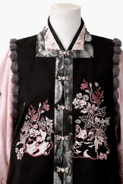 Dark Powder China Vest + Collar + Skirt