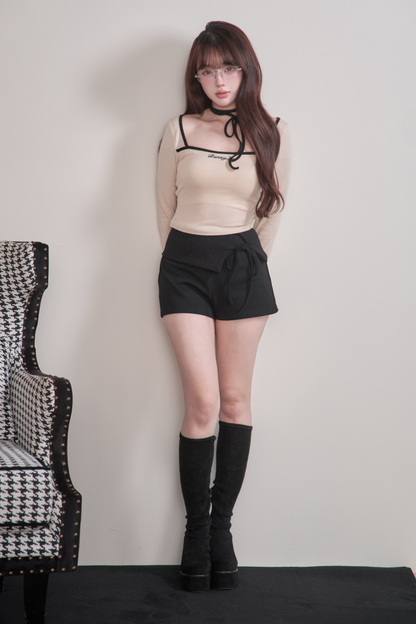 カラーブロッキングトップス+パンツ