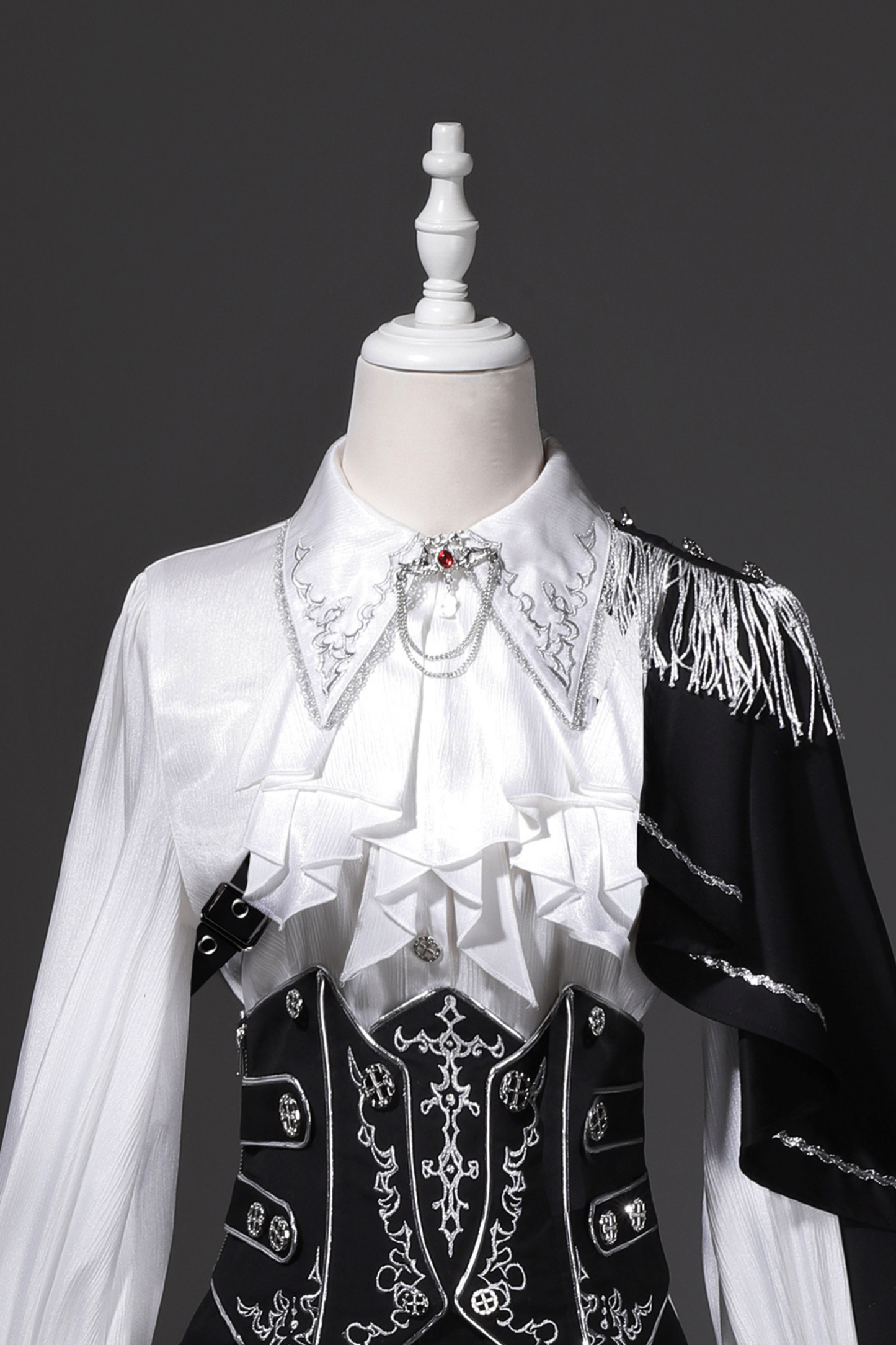 モノクロ皇子トップス+コルセット+パンツ