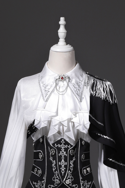 モノクロ皇子トップス+コルセット+パンツ