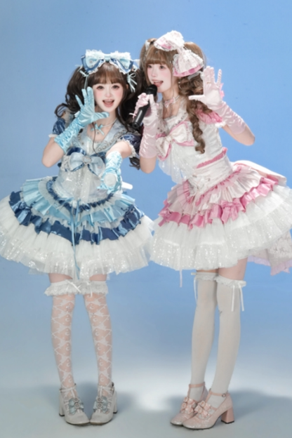 [Vorbestellung bis 23. März] Idol-Star-Lolita-Oberteil + Rock + Accessoires