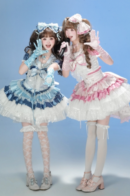 [Vorbestellung bis 23. März] Idol-Star-Lolita-Oberteil + Rock + Accessoires