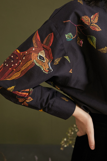 Elegant Fawn Print Shirt
