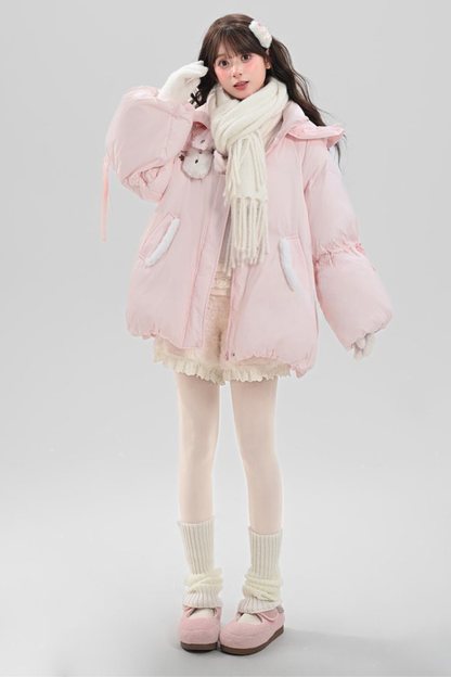 ベイビーレースフードダウンジャケット