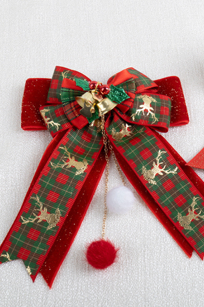 クリスマスレーススイートヘッドバンド+ハットクリップ+リボンクリップ