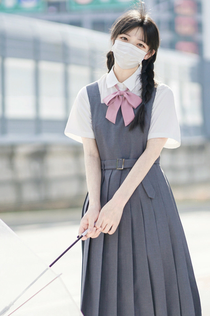 Retro College Plissee-Westenkleid