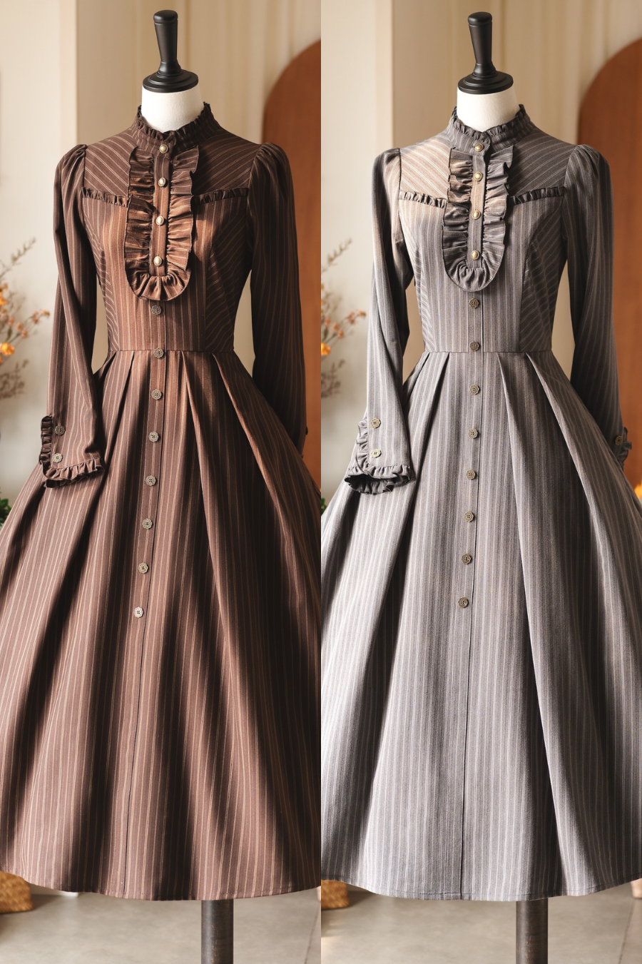 Forest Stripe Retro Lolita Dress