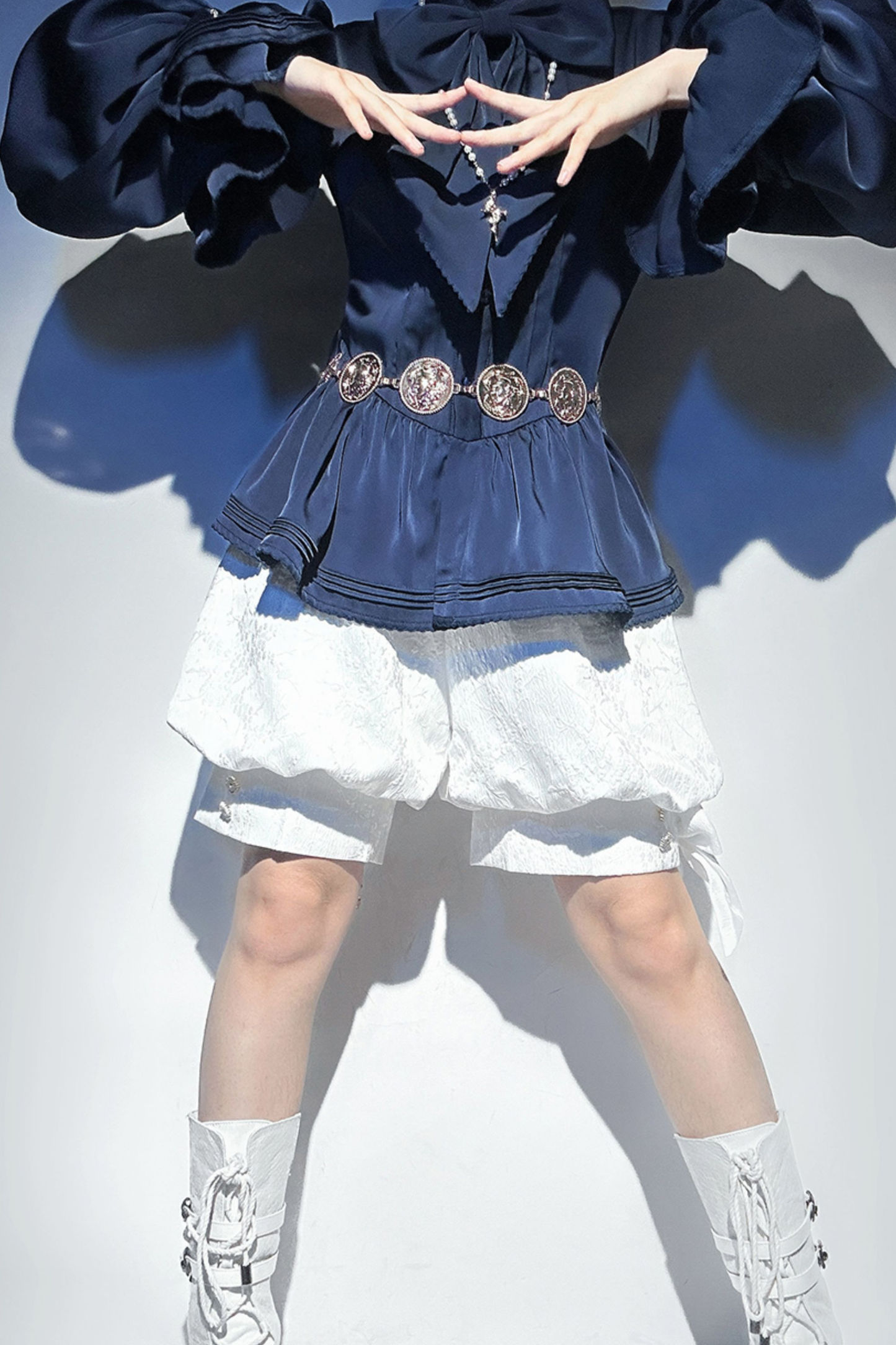 レトロエレガント皇子リボンシャツ