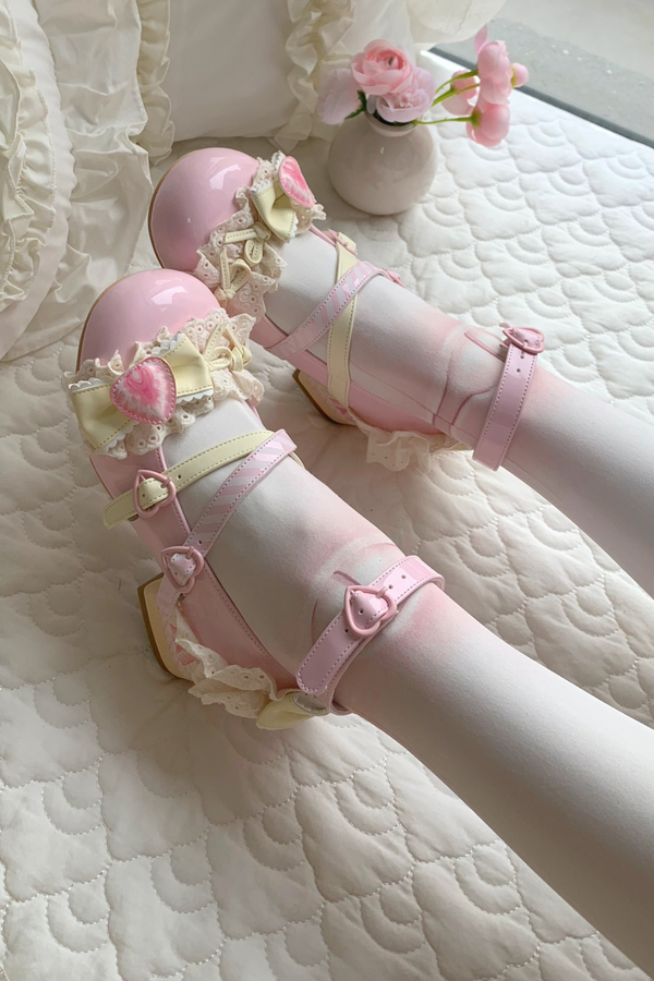 ストロベリーロリータメリージェーンシューズ