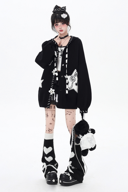 Music Dark Lantern Sleeve Cardigan