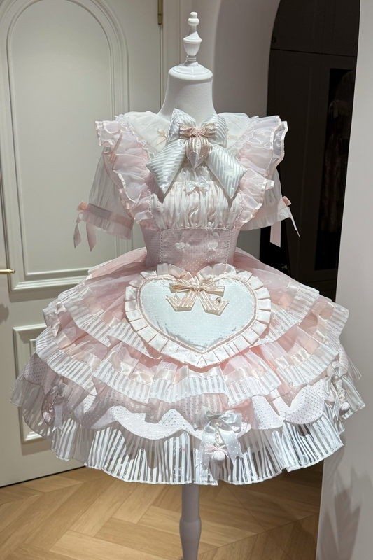 [Vorbestellung bis 17. März] Süß Mädchenhaft Bonbon Souffle Lolita Jumper Kleid + Oberteile + Schürze + Accessoires