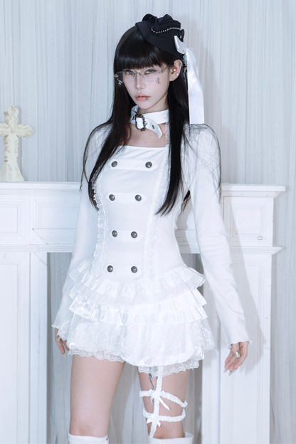 ホルターネックダブルブレストトップス