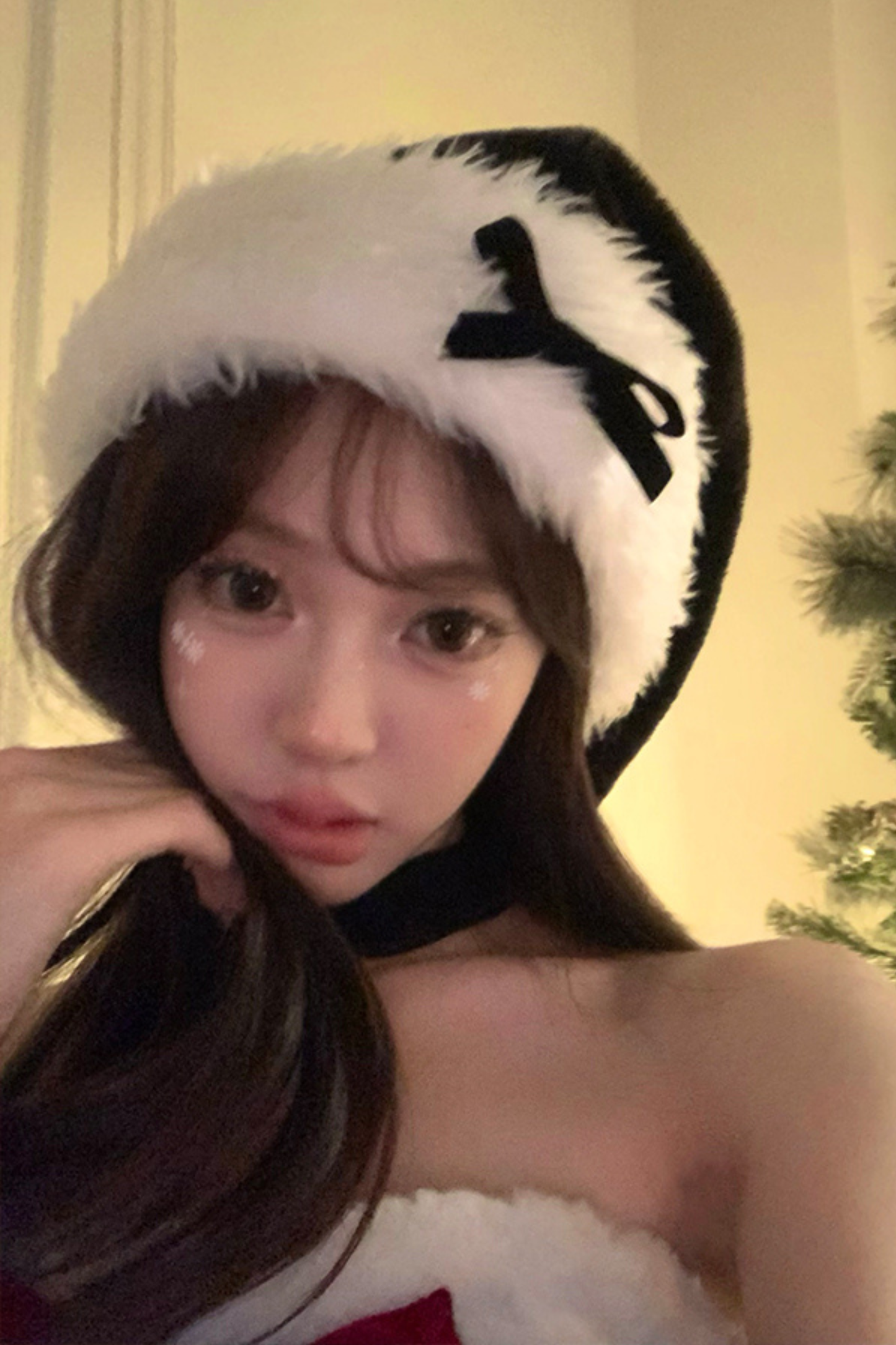 Sweet Cute Ribbon Santa Hat