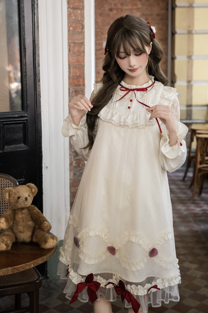 Strawberry Cream Doll Lolita Dress + Strawberry Ribbon