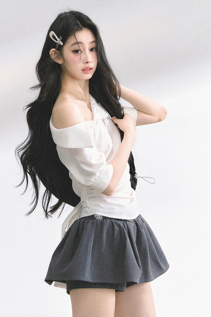 バッグリボンワンショルダートップス