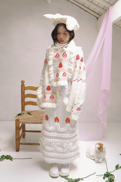 Strawberry Cake Mohair Cardigan