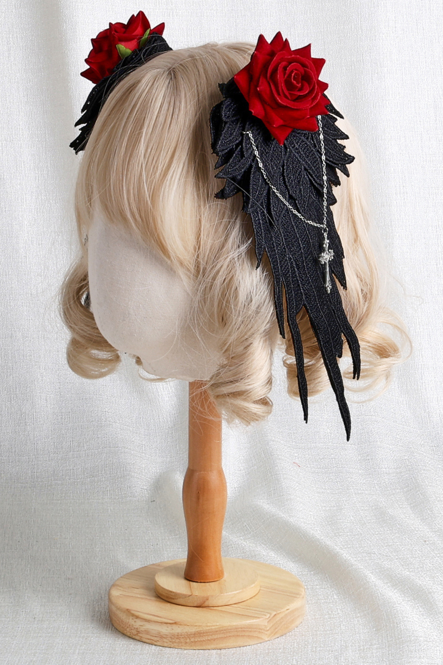 Gothic Rose Feather Hat + Bonnet + Hairband + Feather Clip