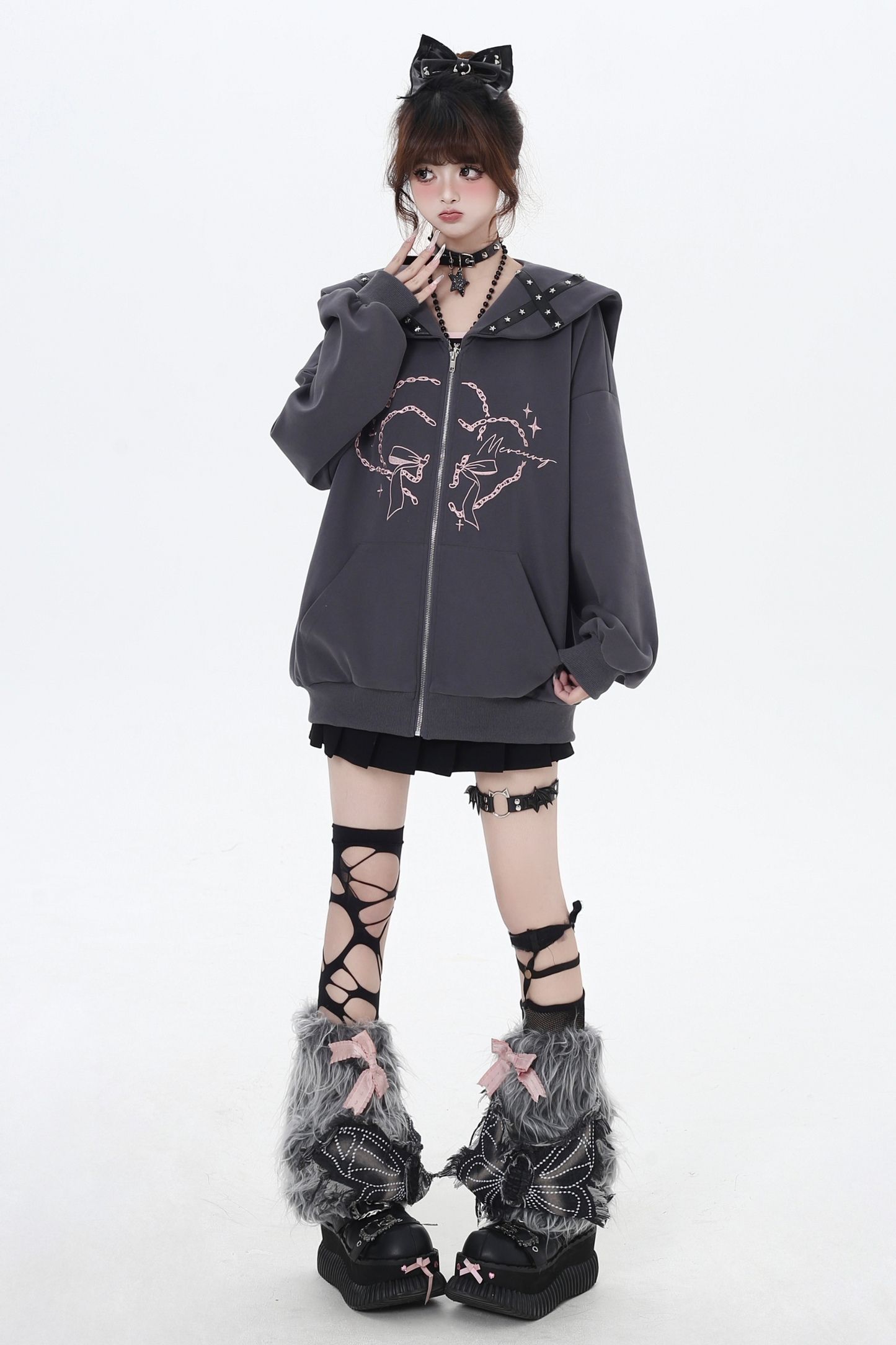 Dark Cross Sailor Collar Hoodie