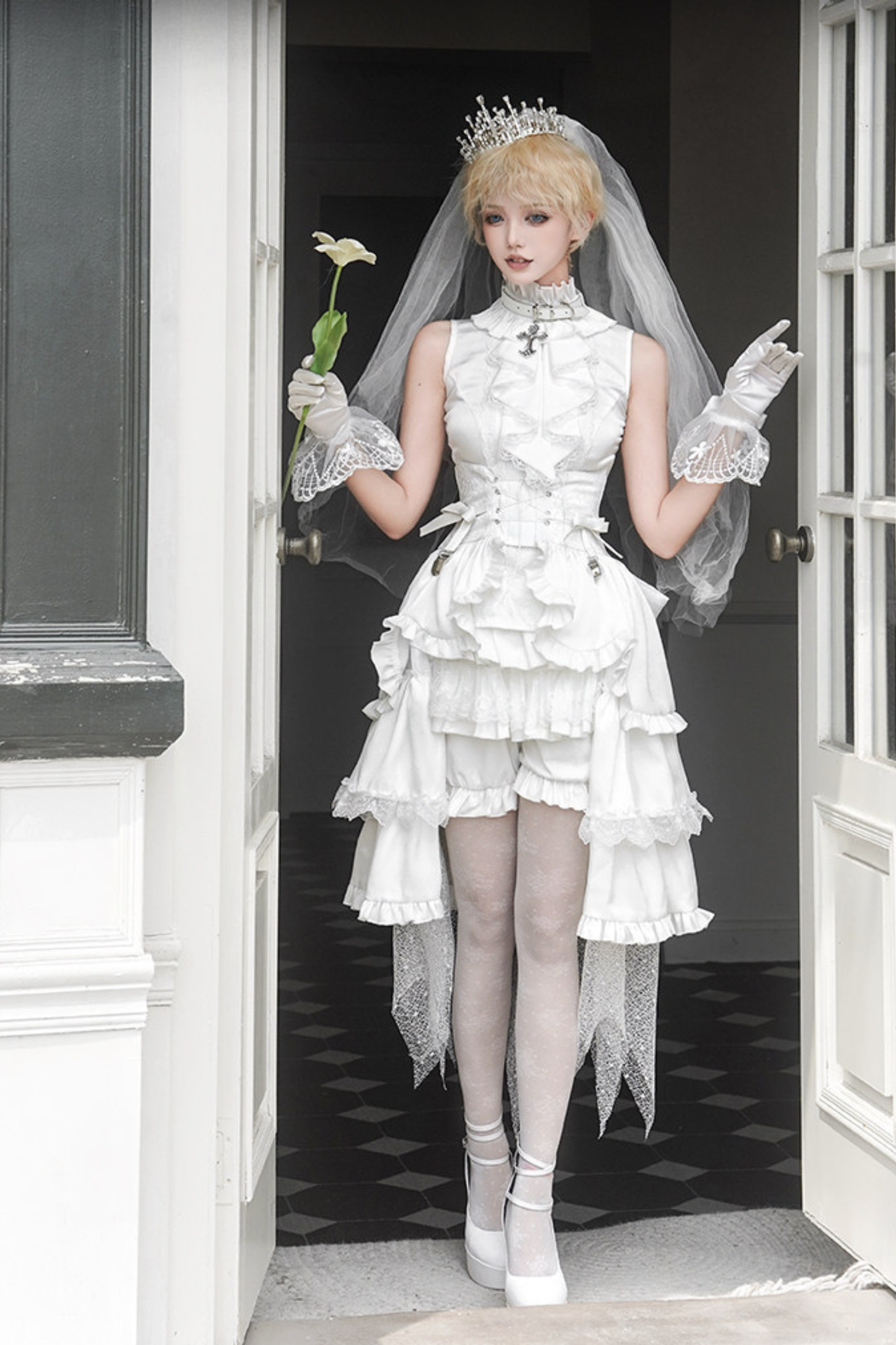 퓨어 프린스 재킷 + 상의 + 바지 + 거들 + 리본